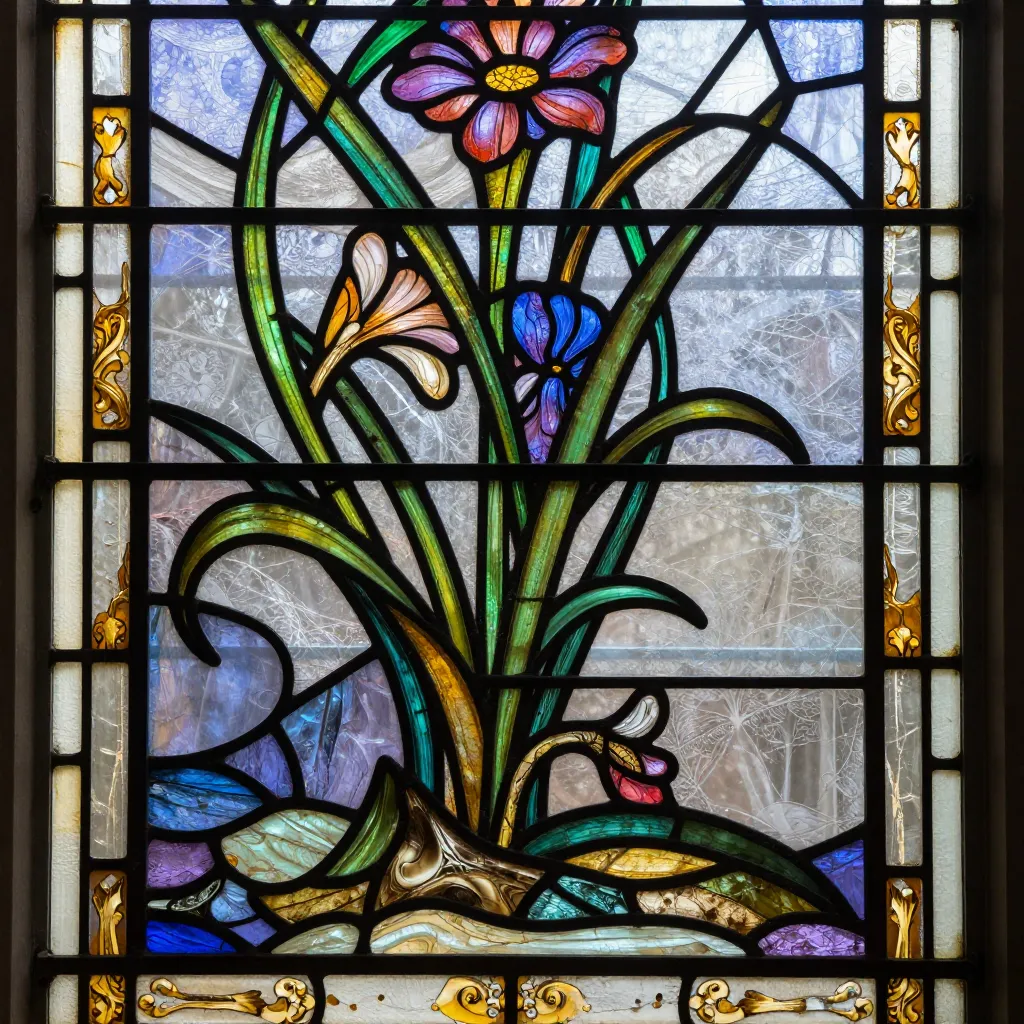Glas kunstwerk detail